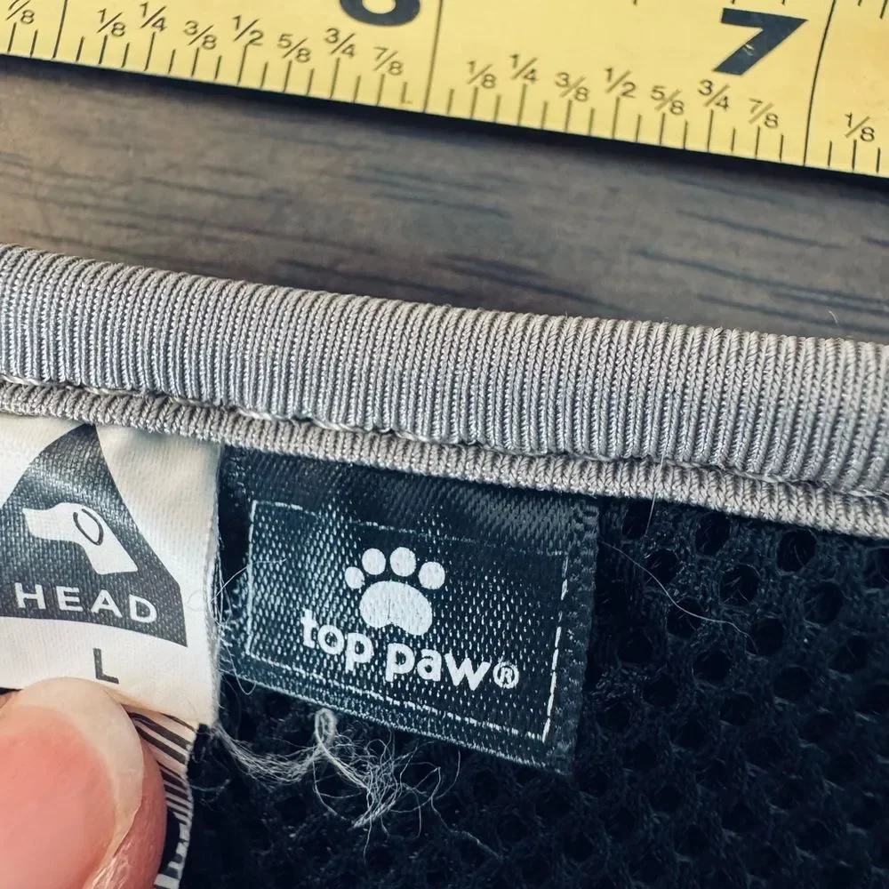 Top Paw Black Gray Mesh Fabric Pet Dog Comfort Harness L